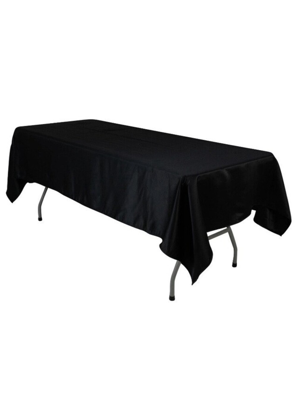 Large Black Polyester Rectangle Tablecloth 86x160”